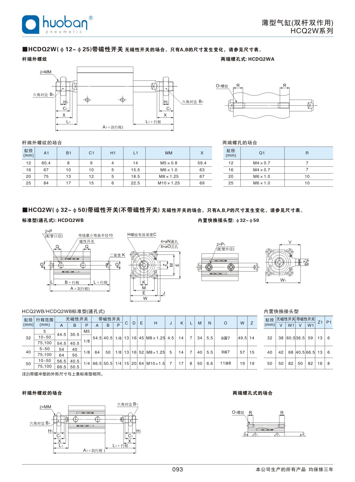 HCQ2W薄型气缸